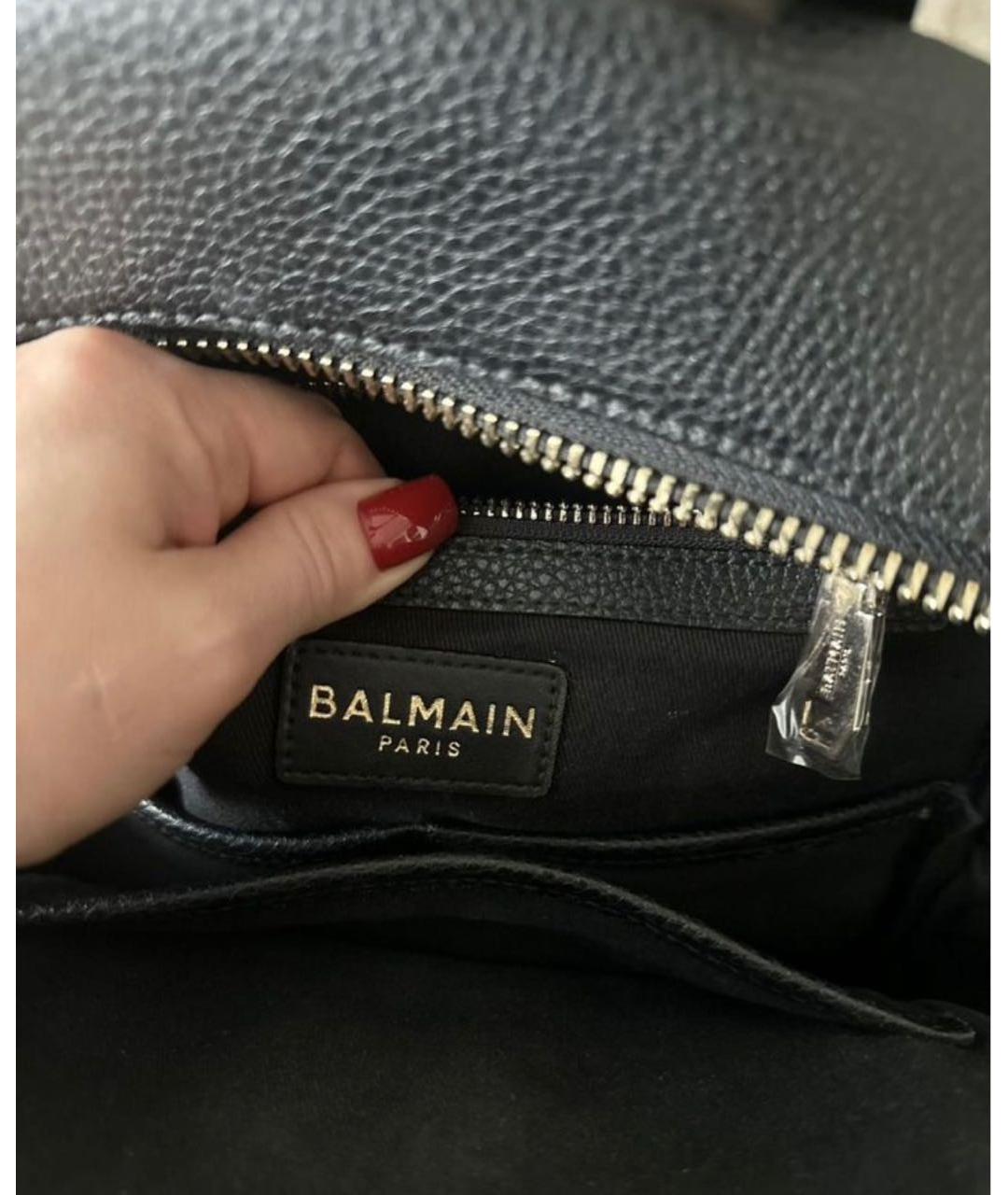 BALMAIN Черный кожаный рюкзак, фото 4