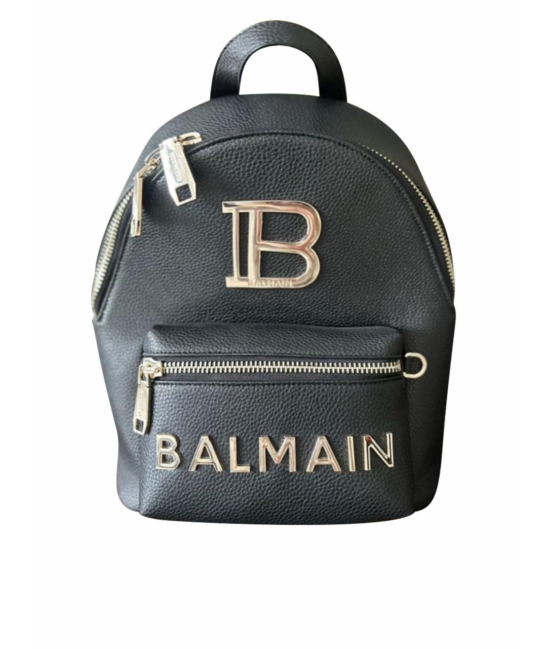 BALMAIN Черный кожаный рюкзак, фото 1