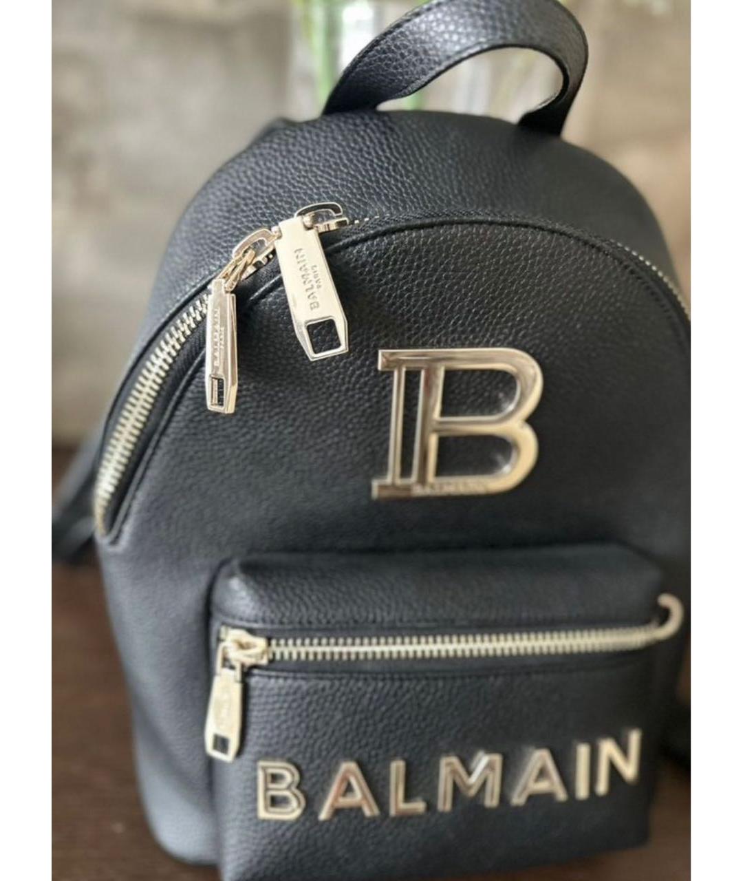 BALMAIN Черный кожаный рюкзак, фото 2