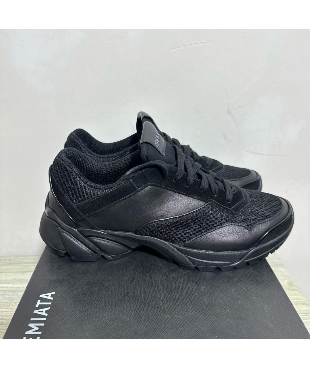 PREMIATA Черные кожаные низкие кроссовки / кеды, фото 5