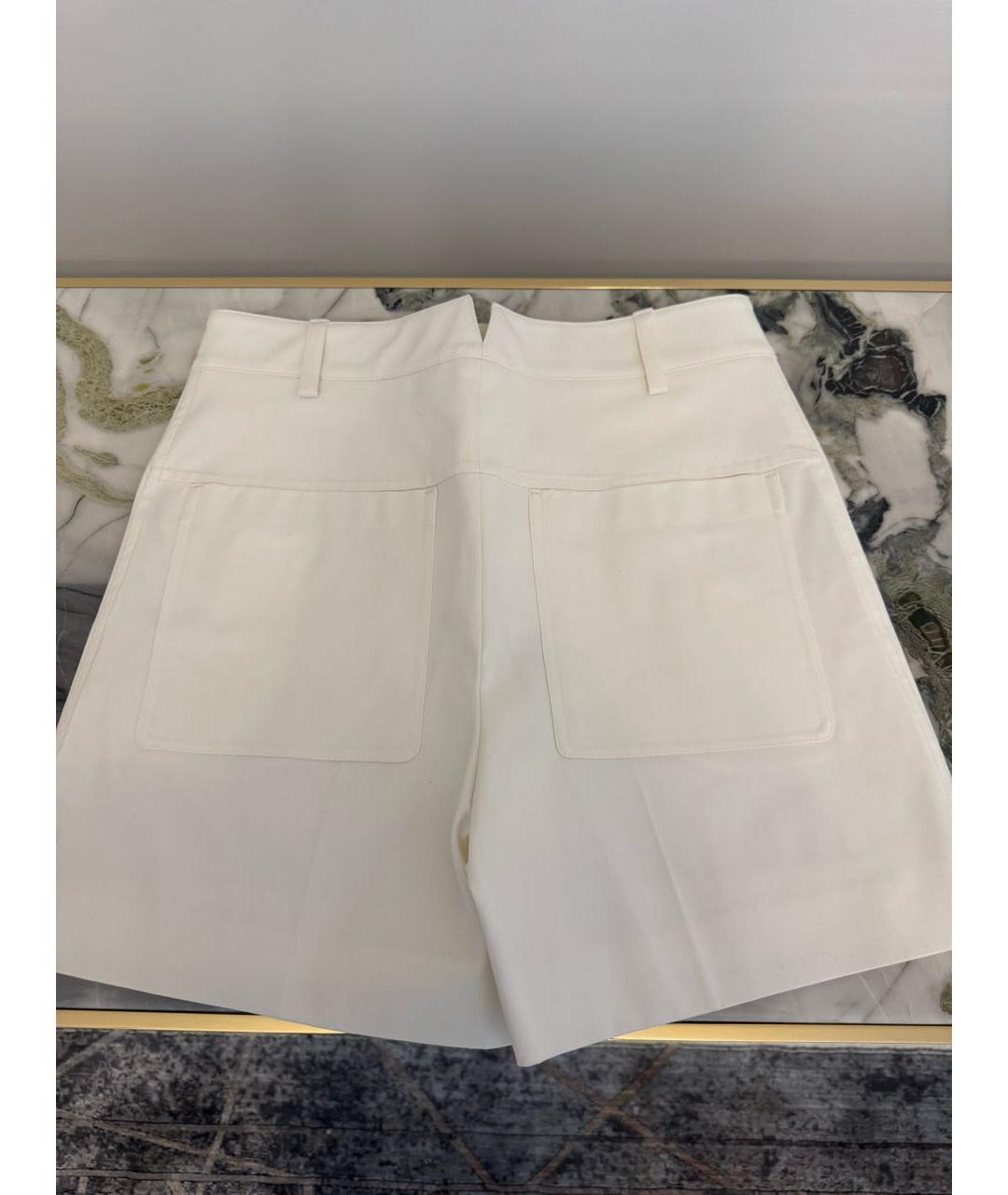 HERMES Белые хлопковые шорты, фото 2
