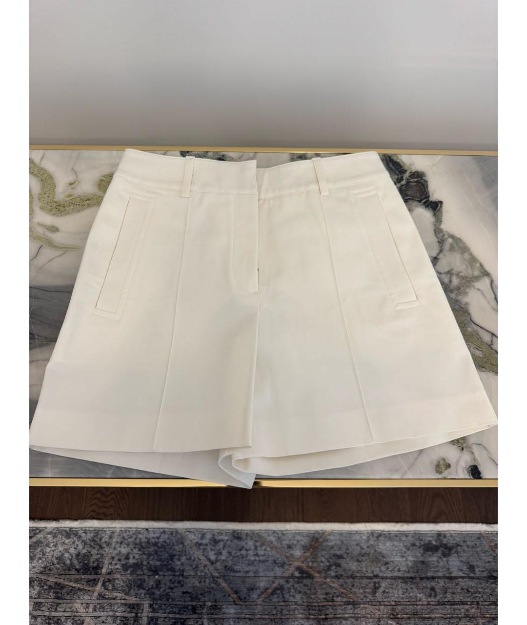 HERMES Белые хлопковые шорты, фото 4