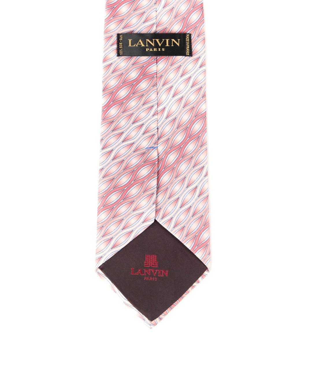 LANVIN Розовый шелковый галстук, фото 4