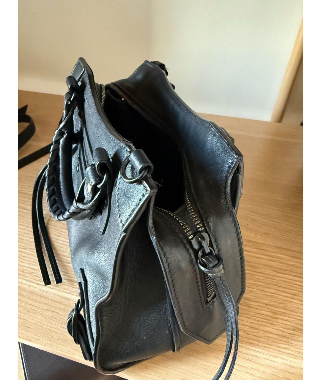 BALENCIAGA Черная кожаная сумка с короткими ручками, фото 4