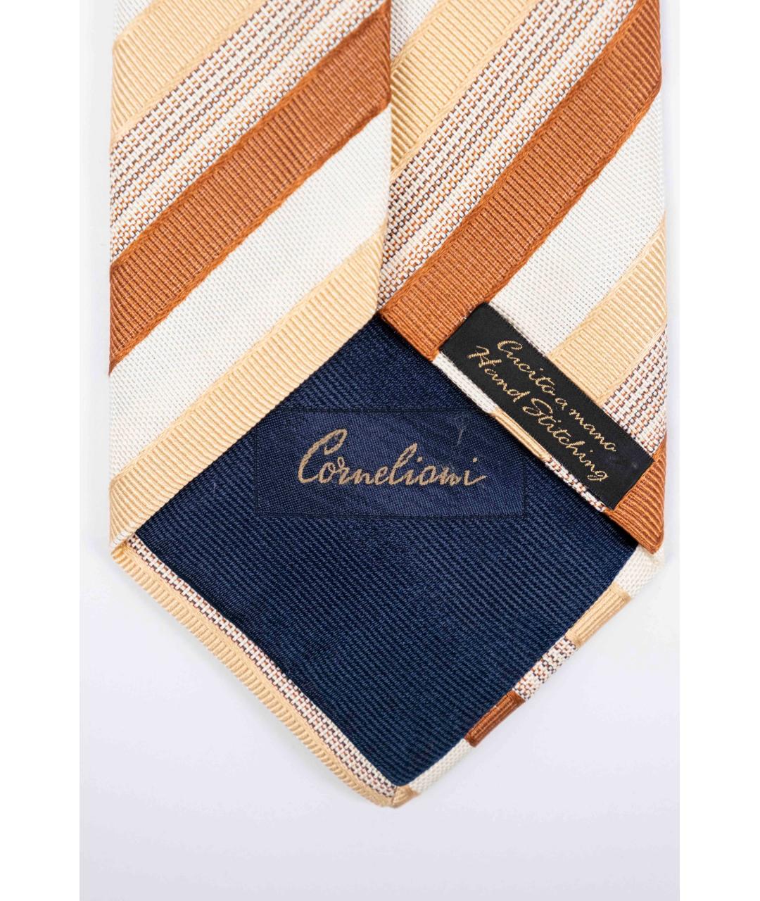 CORNELIANI Коричневый шелковый галстук, фото 4
