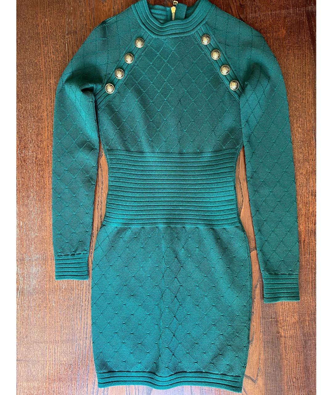 BALMAIN Зеленые вискозное повседневное платье, фото 9