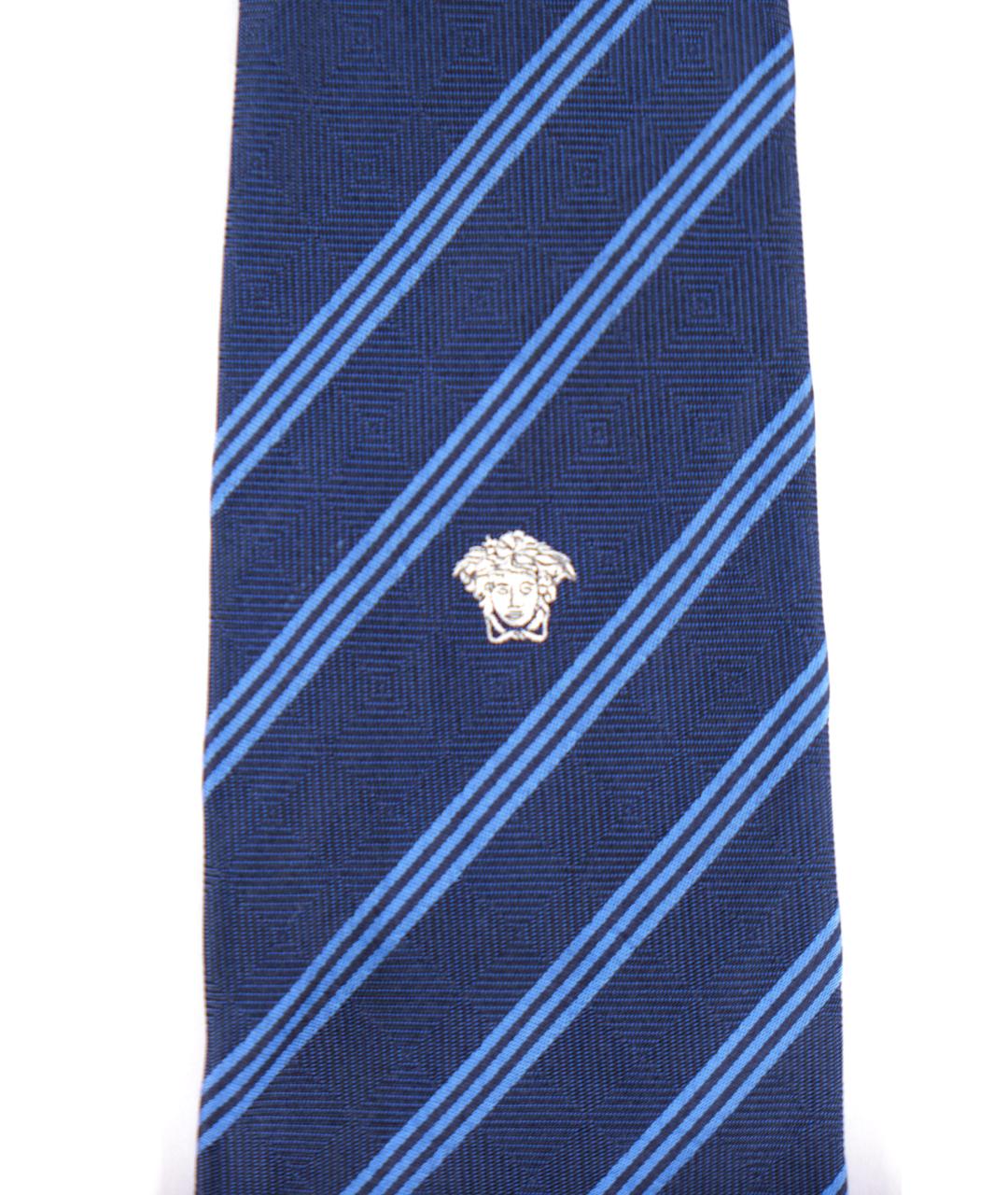 VERSACE Синий шелковый галстук, фото 3