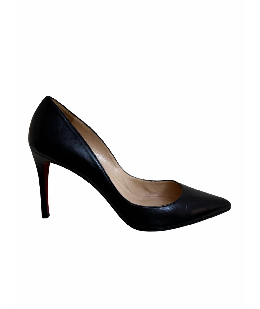 CHRISTIAN LOUBOUTIN Черные кожаные туфли, фото 1