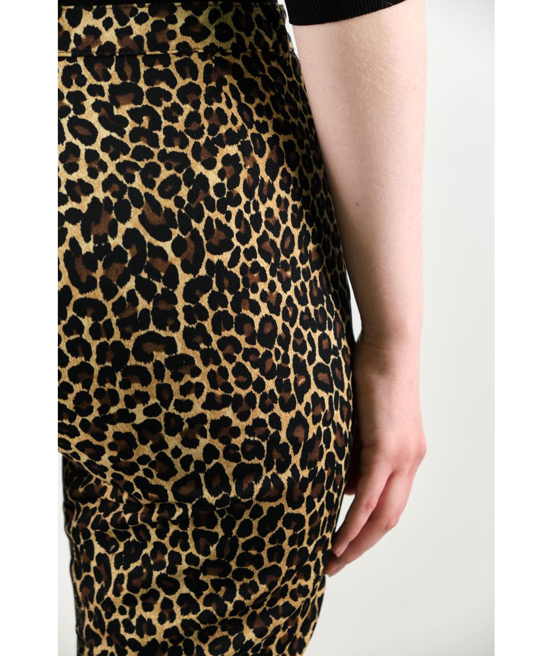 MOSCHINO Коричневые полиамидовые брюки узкие, фото 4