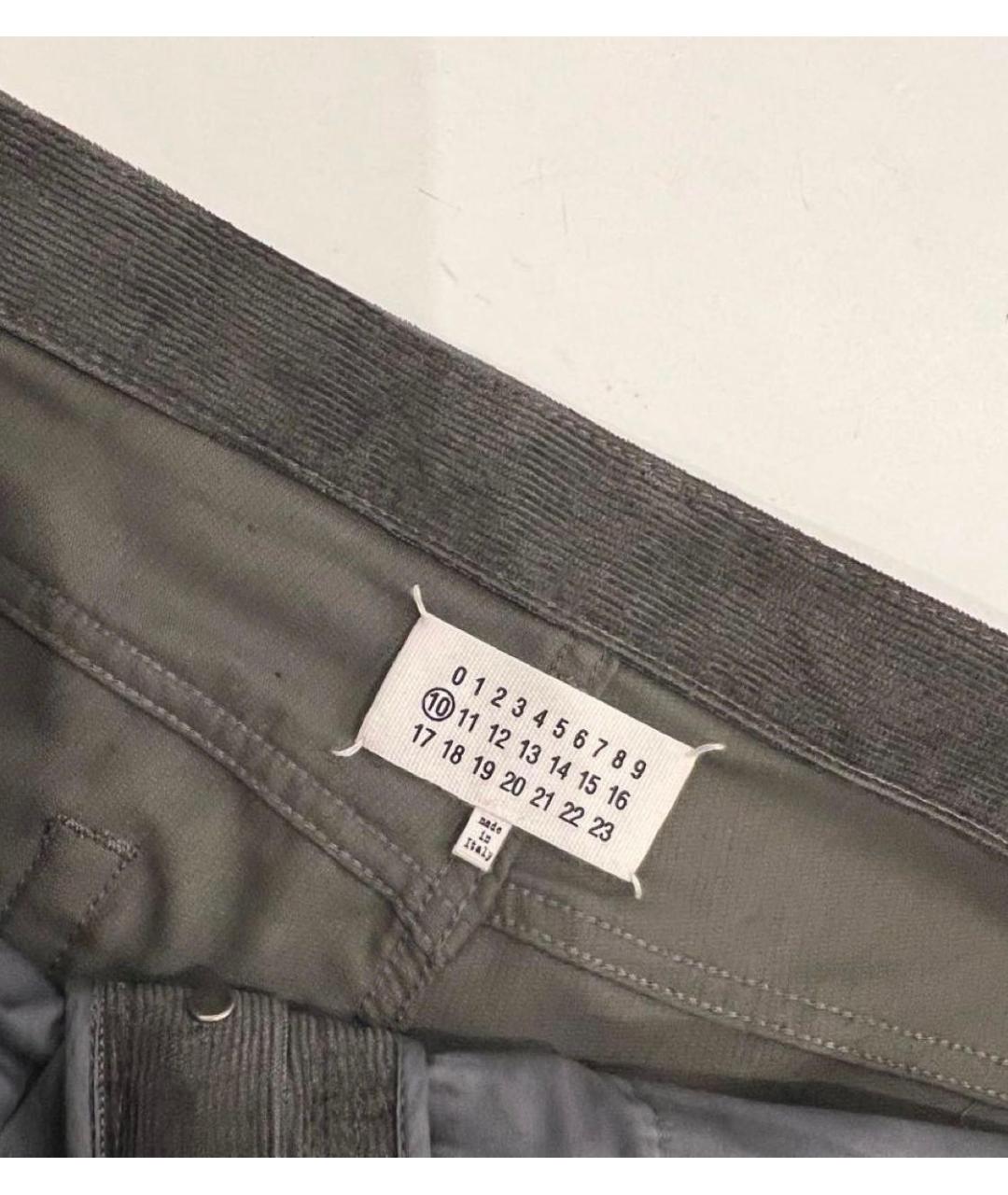MAISON MARGIELA Серые хлопковые повседневные брюки, фото 4
