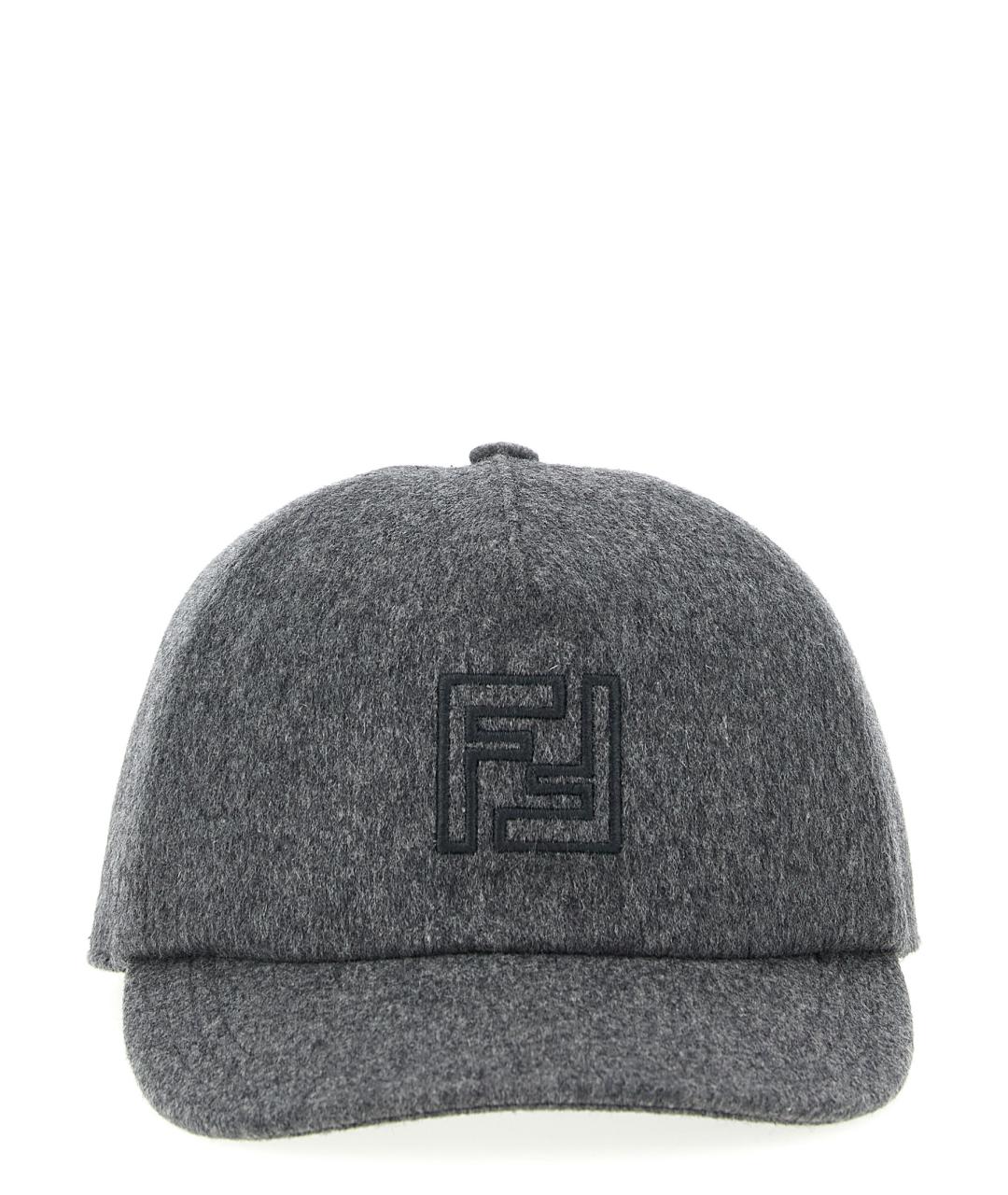 FENDI Серая шерстяная кепка/бейсболка, фото 1