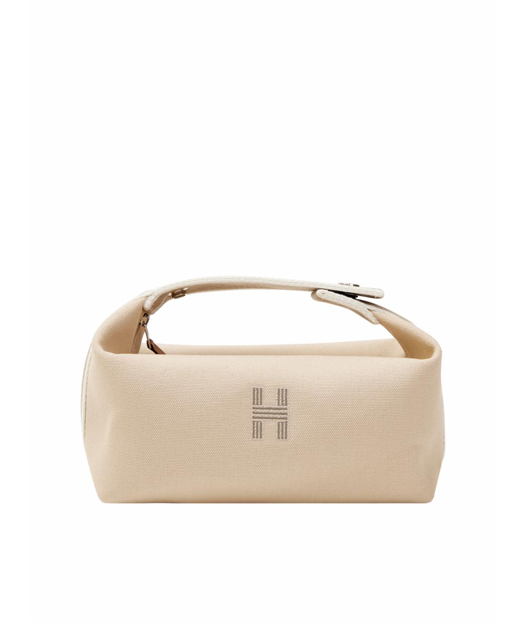 HERMES Бежевая хлопковая косметичка, фото 1