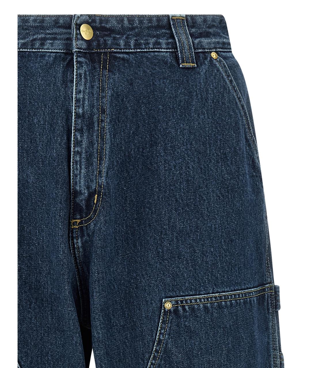 CARHARTT WIP Синие хлопковые прямые джинсы, фото 3