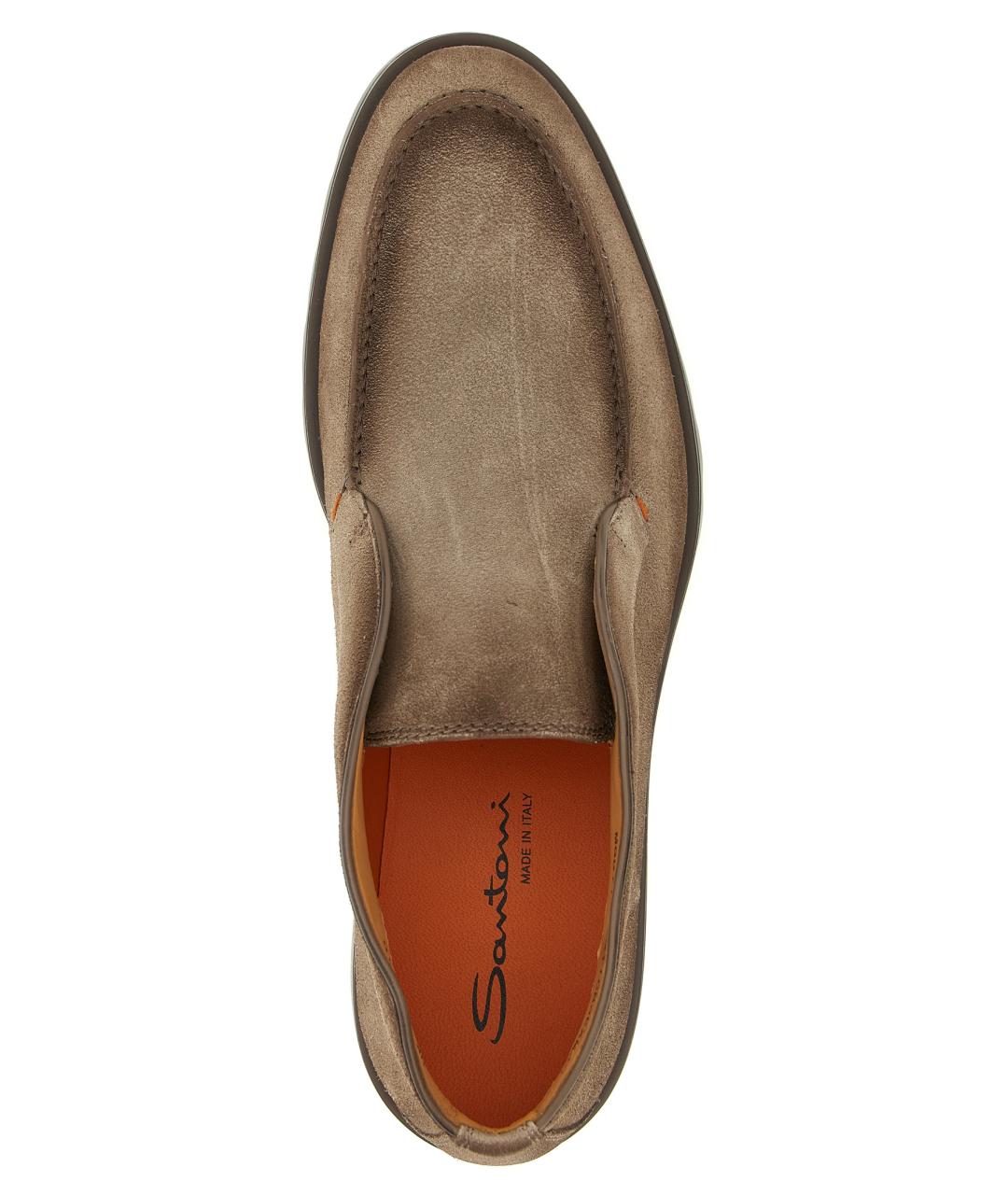 SANTONI Коричневые кожаные низкие ботинки, фото 4