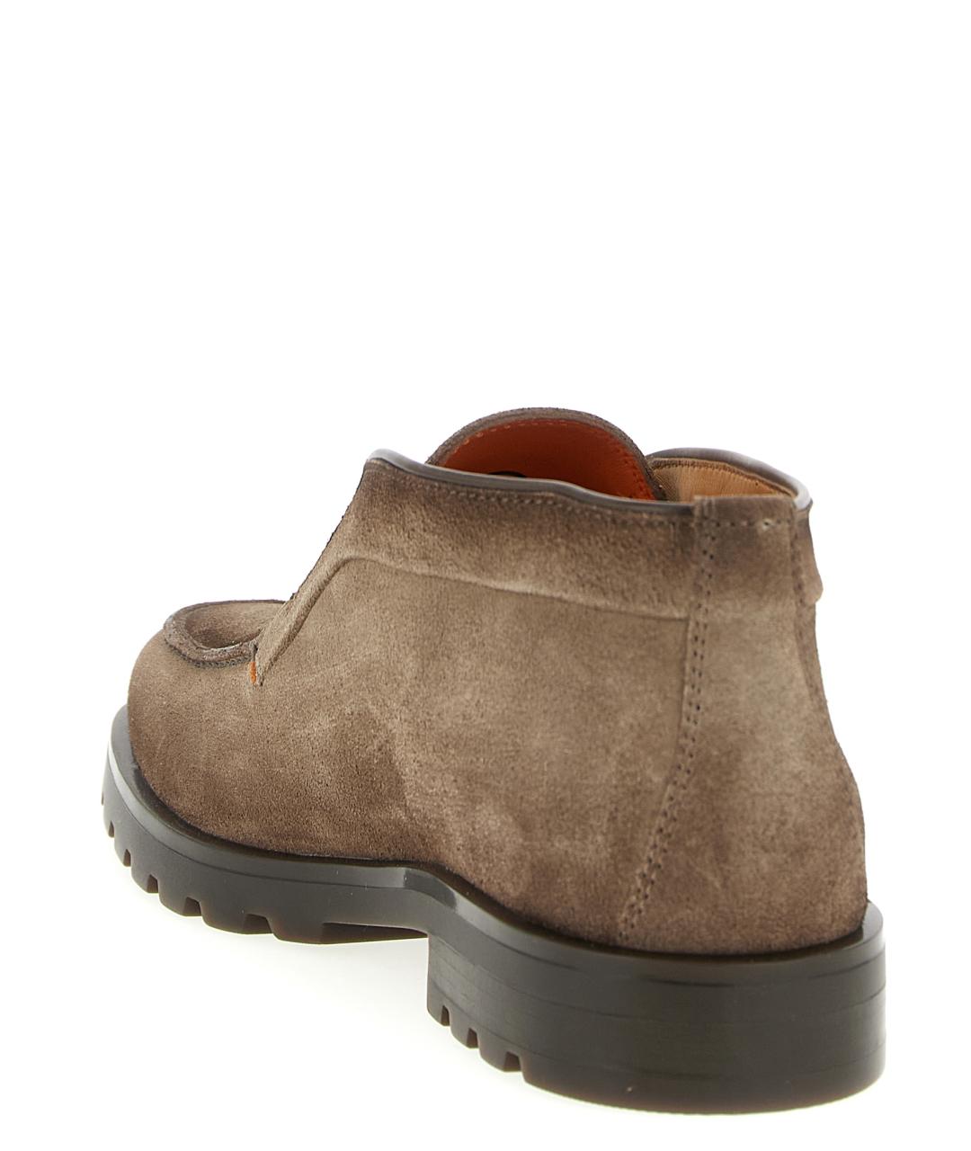SANTONI Коричневые кожаные низкие ботинки, фото 3