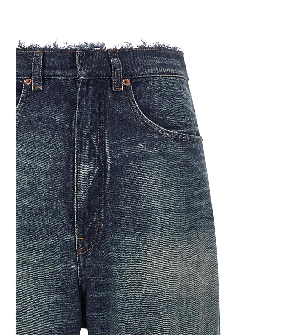MM6 MAISON MARGIELA Синие хлопковые прямые джинсы, фото 3