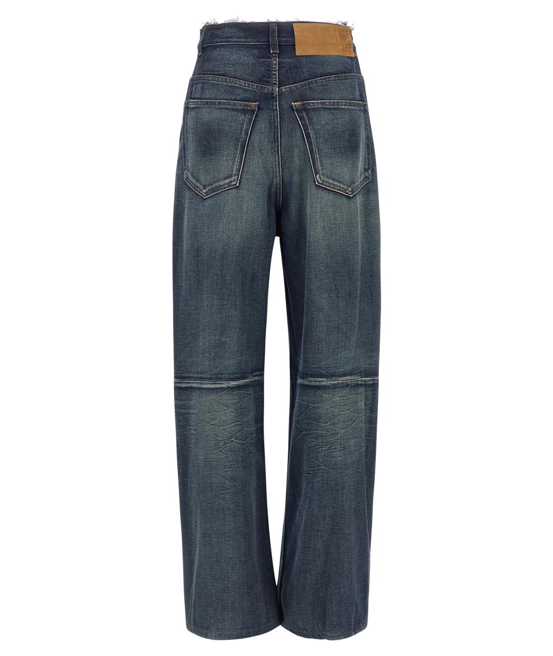 MM6 MAISON MARGIELA Синие хлопковые прямые джинсы, фото 2