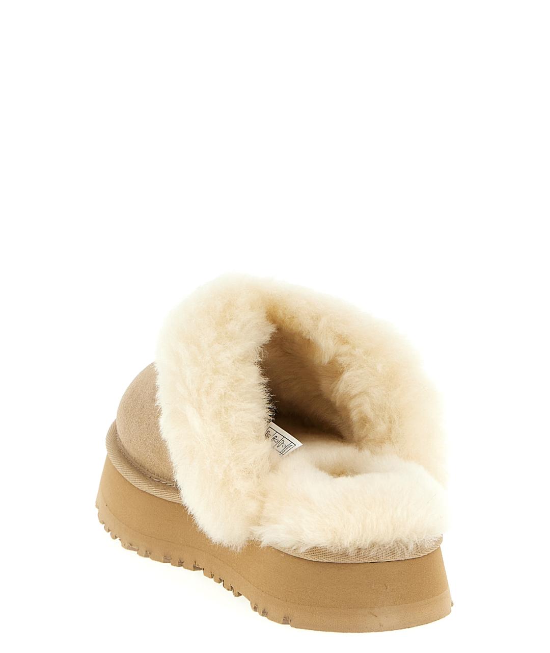UGG AUSTRALIA Бежевые кожаные сабо, фото 3