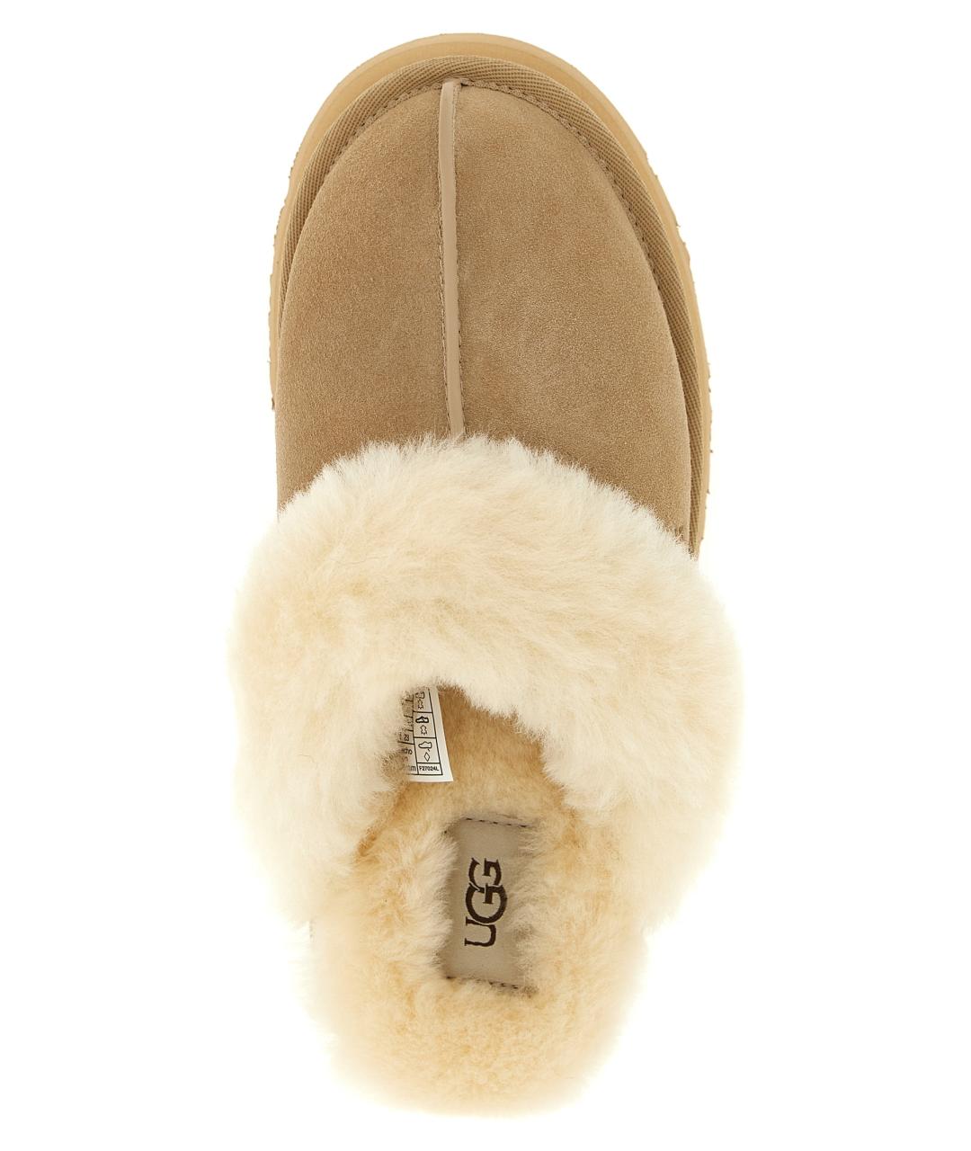 UGG AUSTRALIA Бежевые кожаные сабо, фото 4