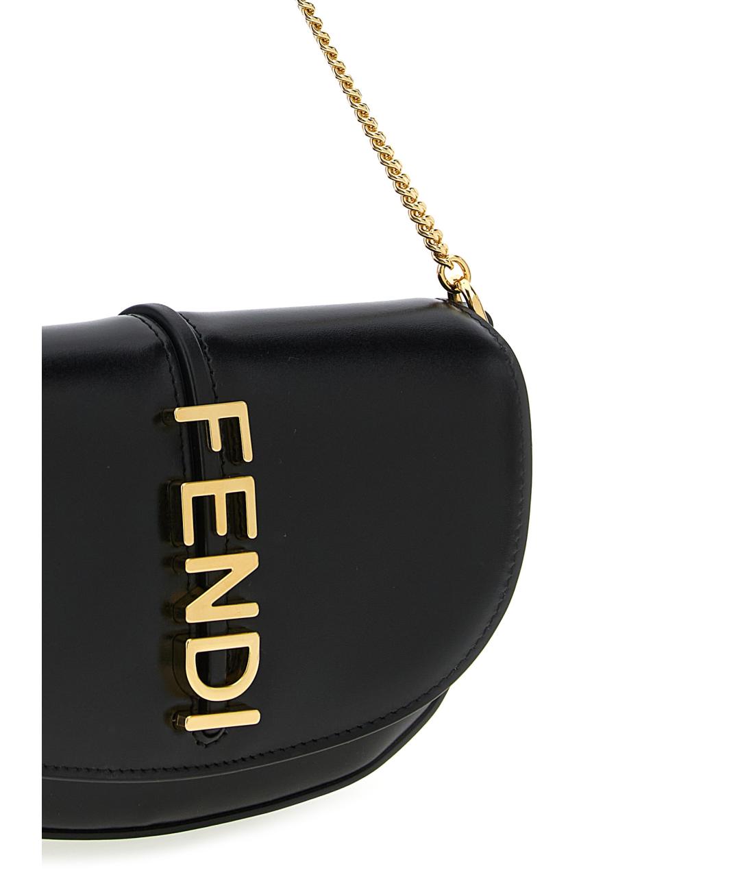 FENDI Черный кожаный кошелек, фото 3