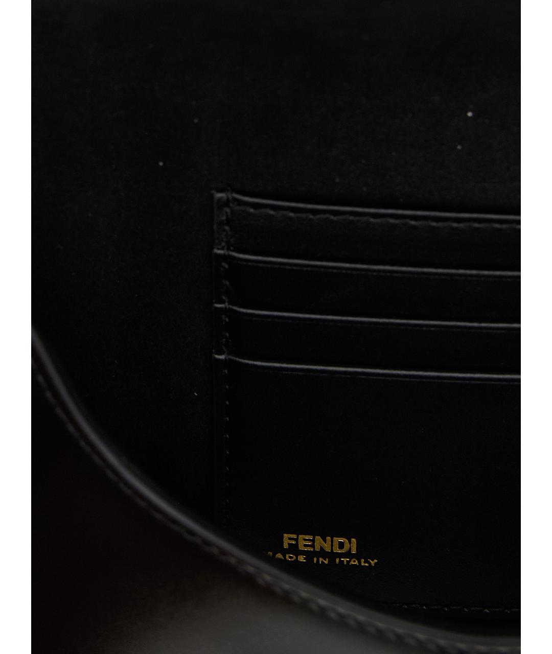 FENDI Черный кожаный кошелек, фото 4