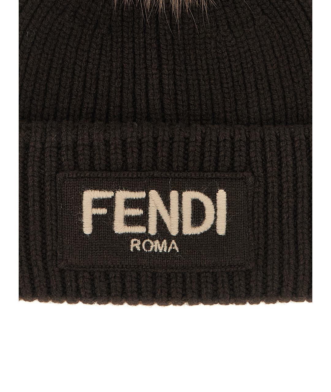 FENDI Коричневая шерстяная шляпа, фото 3