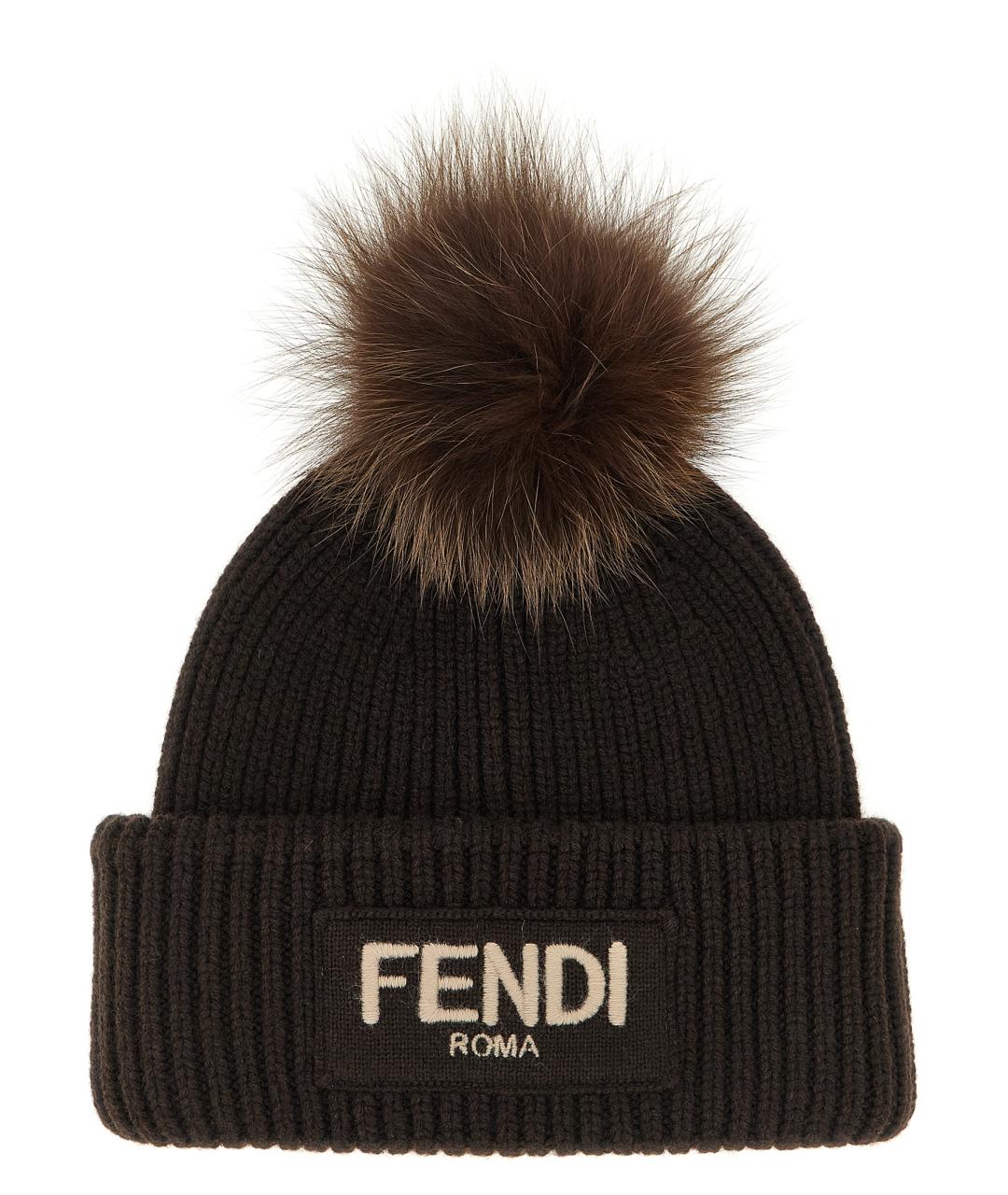 FENDI Коричневая шерстяная шляпа, фото 1