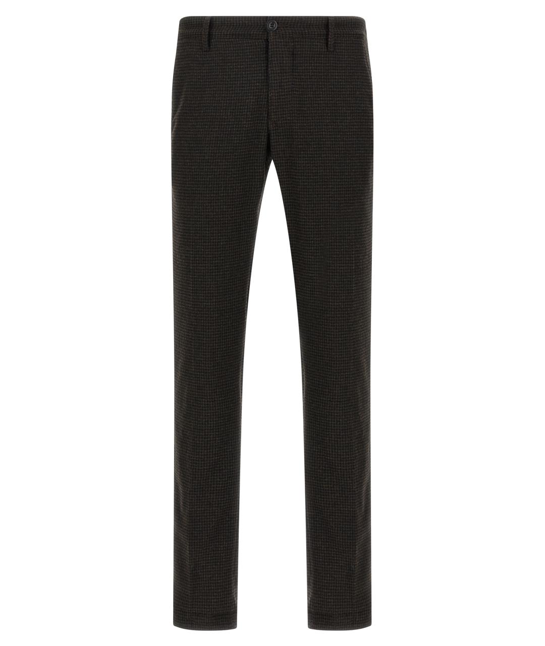 INCOTEX Коричневые шерстяные повседневные брюки, фото 1