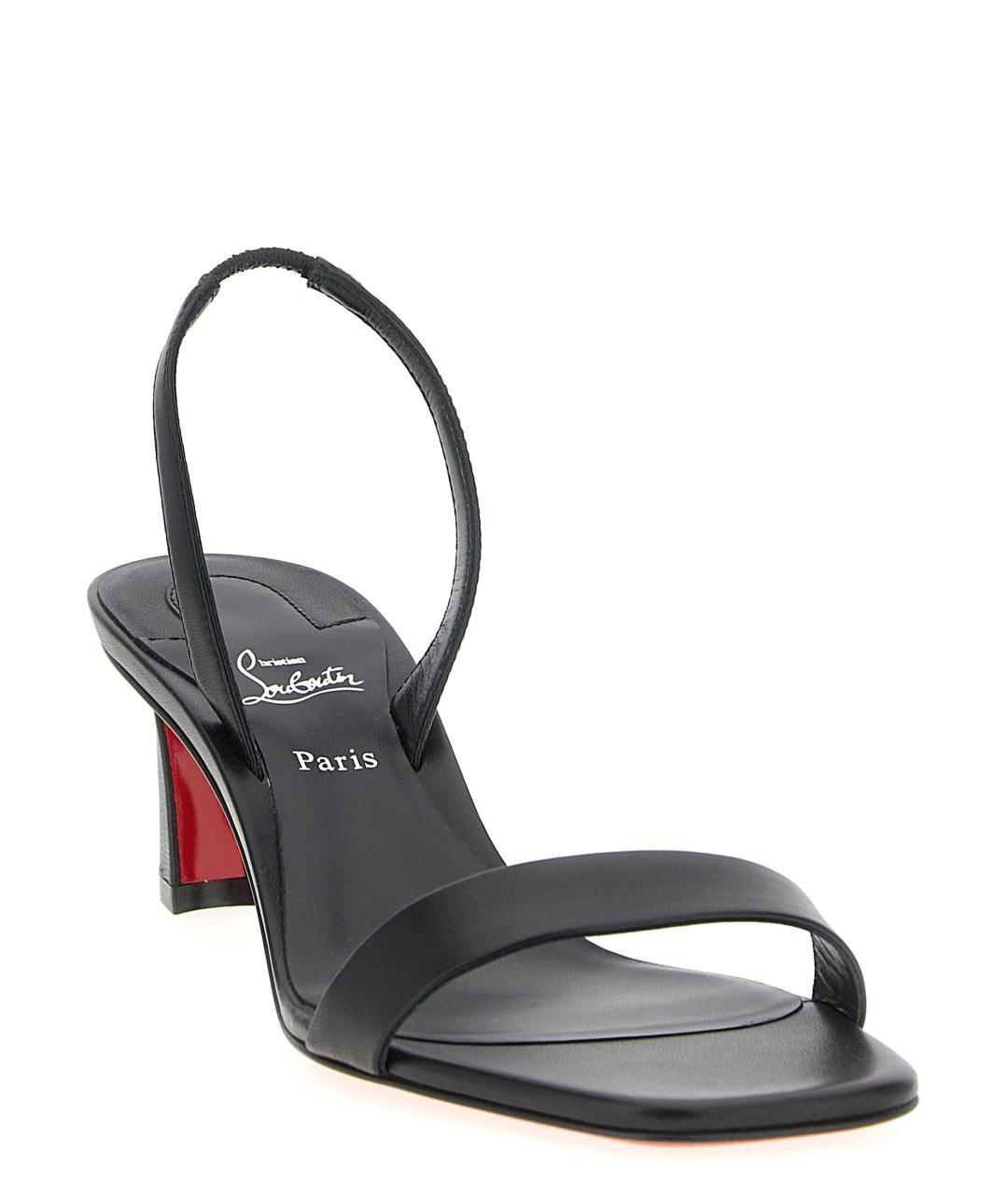 CHRISTIAN LOUBOUTIN Черные кожаные босоножки, фото 2