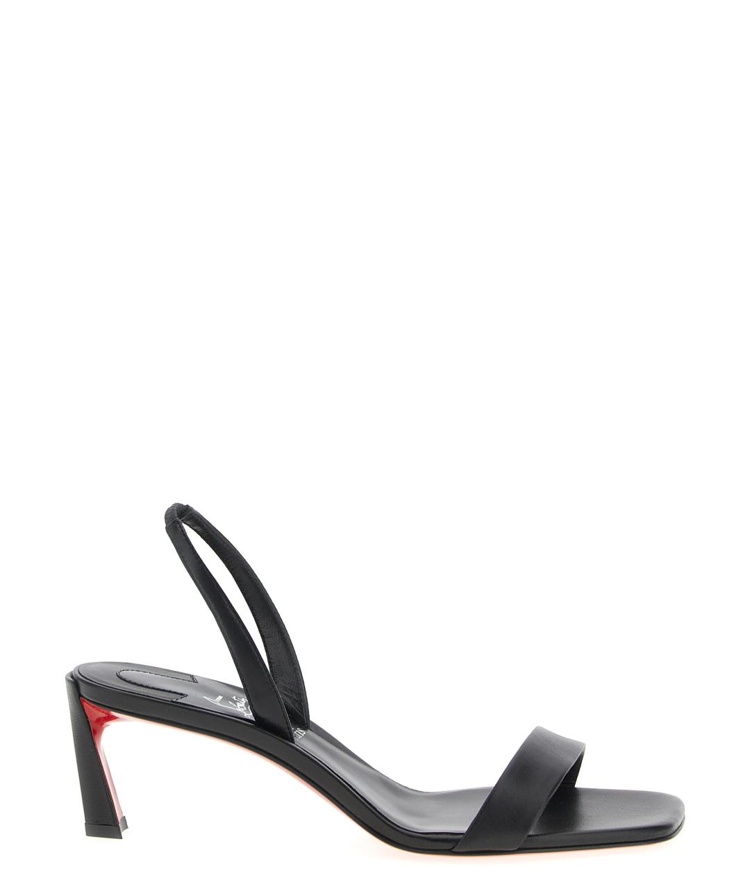 CHRISTIAN LOUBOUTIN Черные кожаные босоножки, фото 1