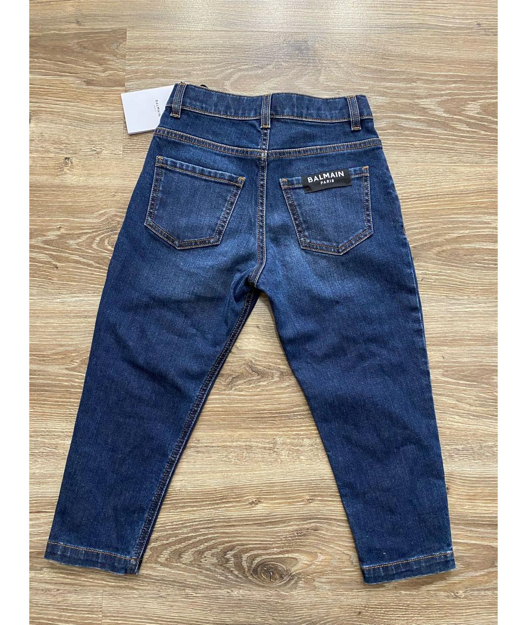 BALMAIN KIDS Темно-синие хлопковые детские джинсы, фото 3