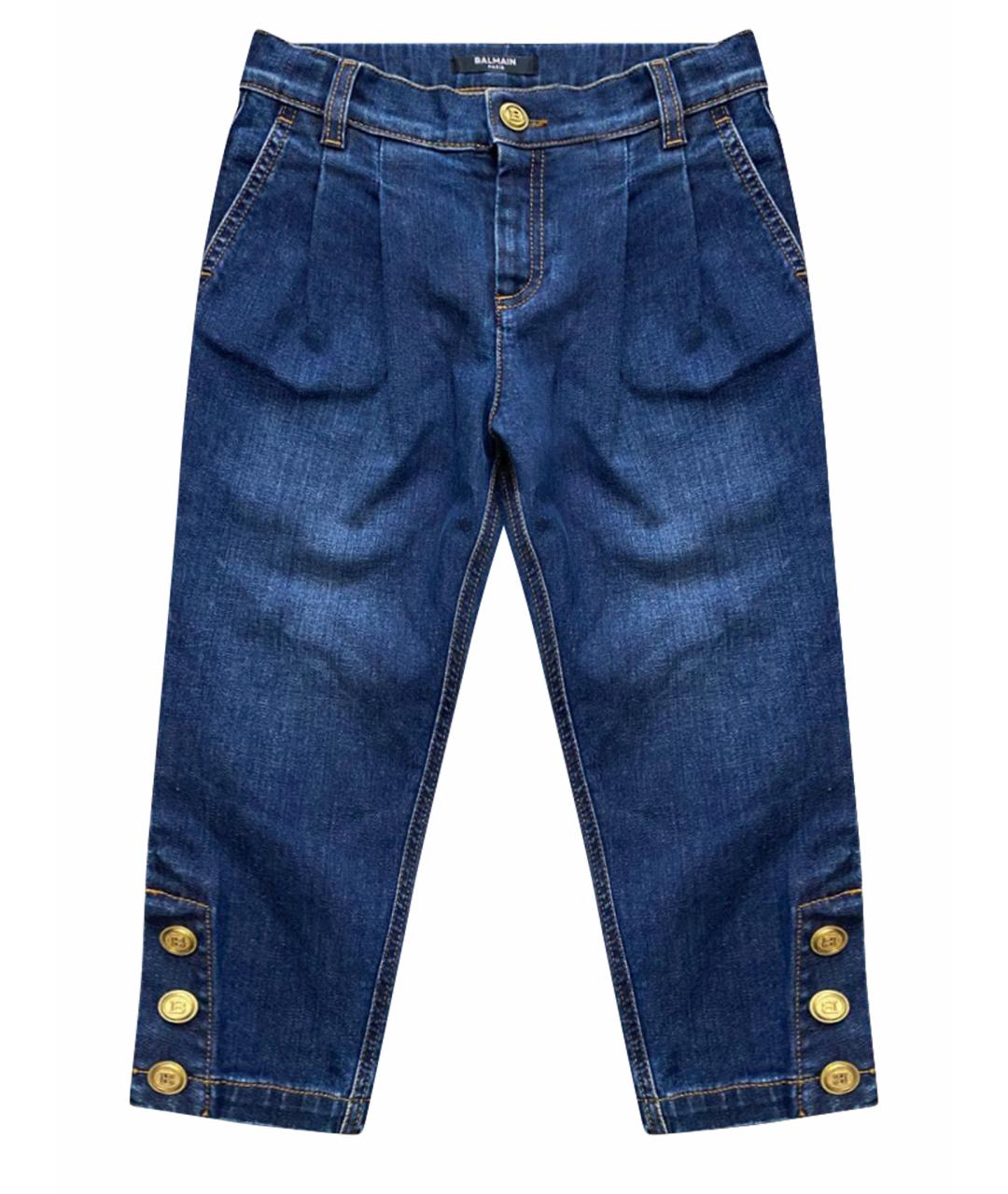 BALMAIN KIDS Темно-синие хлопковые детские джинсы, фото 1