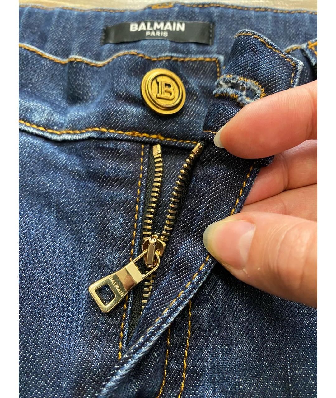 BALMAIN KIDS Темно-синие хлопковые детские джинсы, фото 4