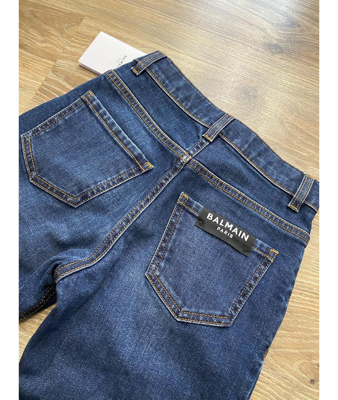 BALMAIN KIDS Темно-синие хлопковые детские джинсы, фото 5