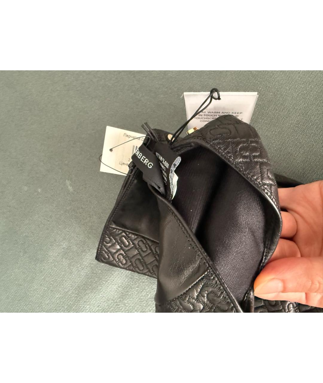 DIANE VON FURSTENBERG Черные кожаные перчатки, фото 3