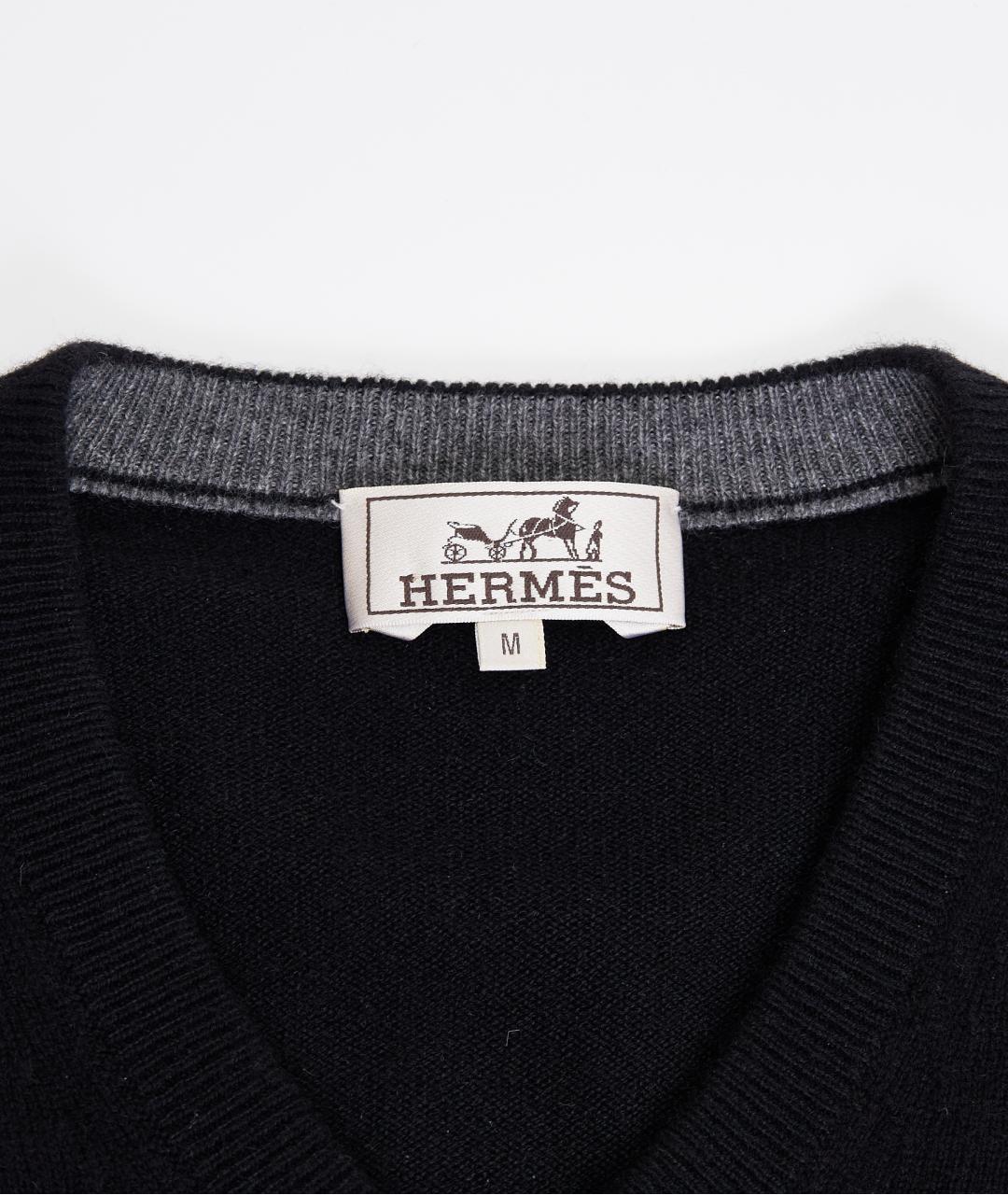 HERMES Черный кашемировый джемпер / свитер, фото 4