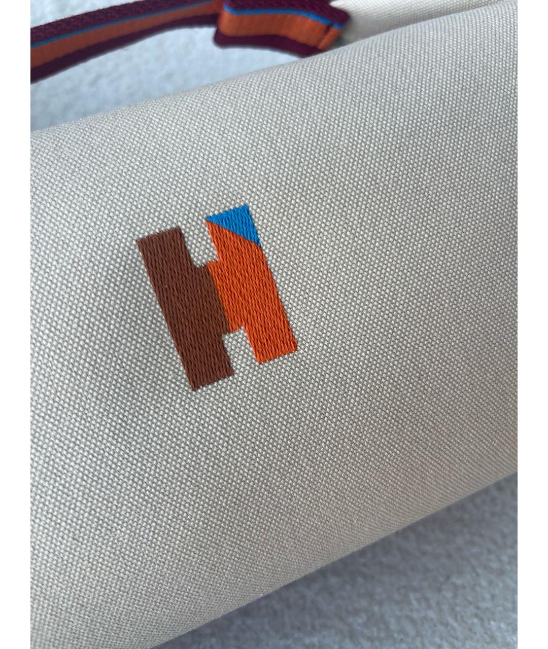 HERMES Бежевая косметичка, фото 3