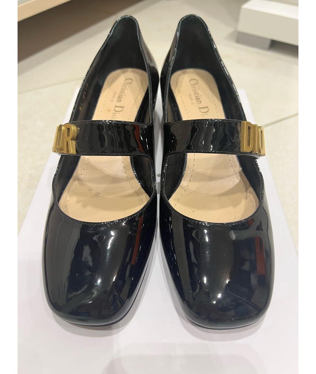 CHRISTIAN DIOR Черные туфли из лакированной кожи, фото 2