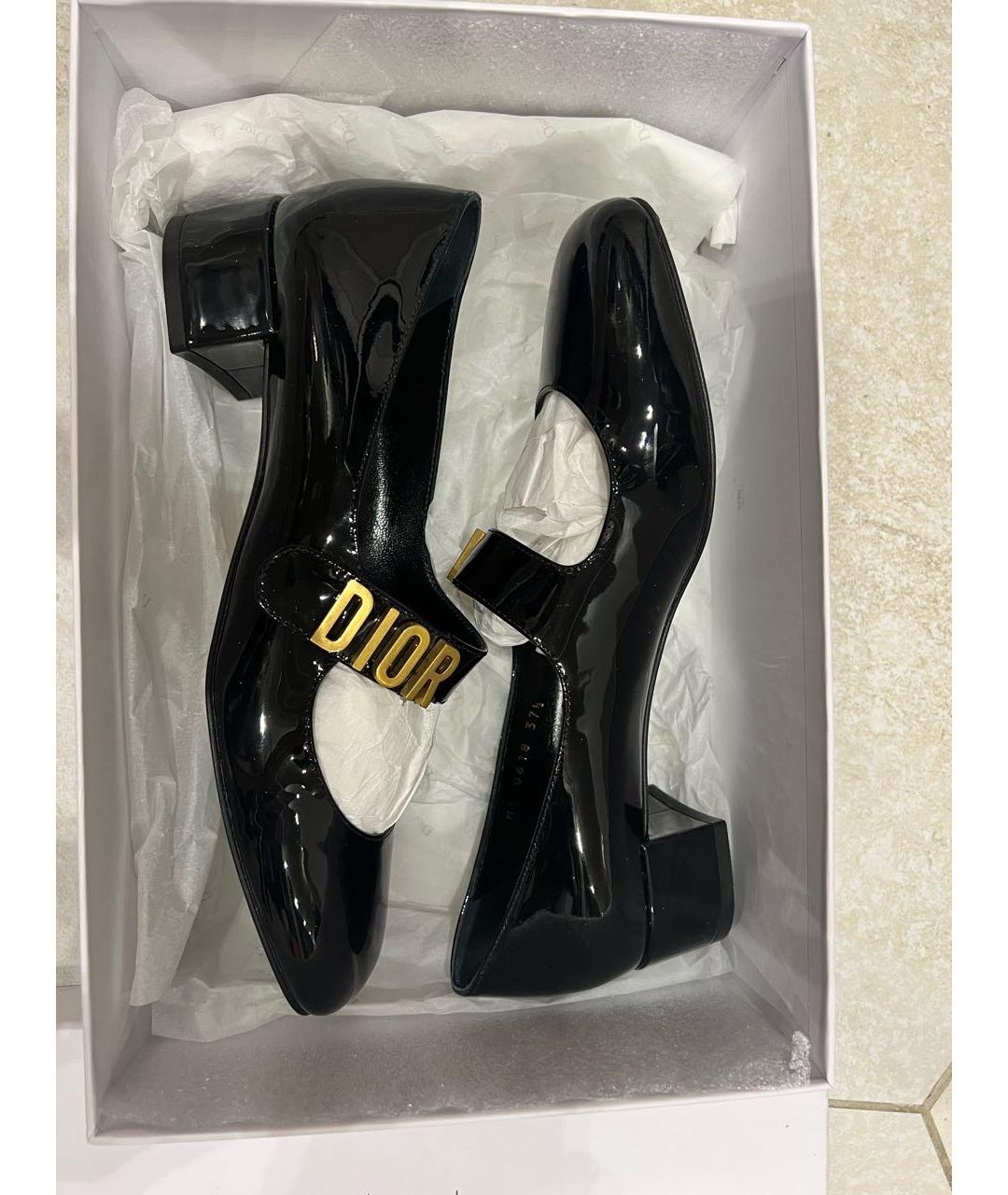 CHRISTIAN DIOR Черные туфли из лакированной кожи, фото 4