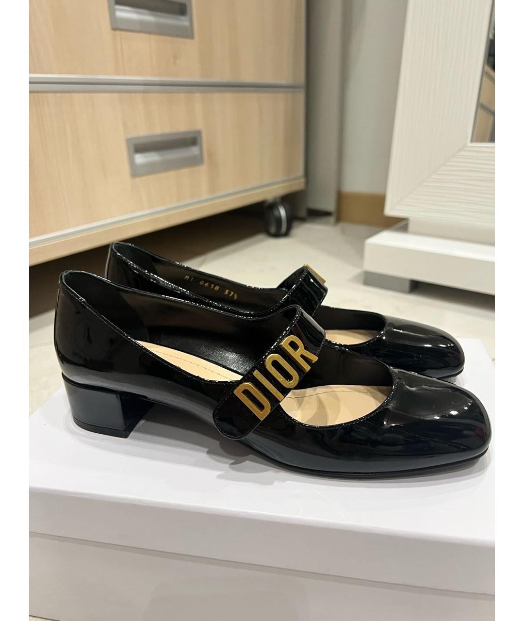 CHRISTIAN DIOR Черные туфли из лакированной кожи, фото 6