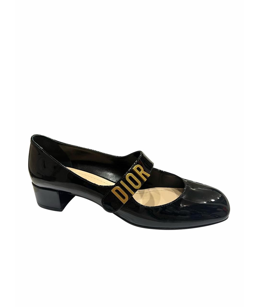 CHRISTIAN DIOR Черные туфли из лакированной кожи, фото 1