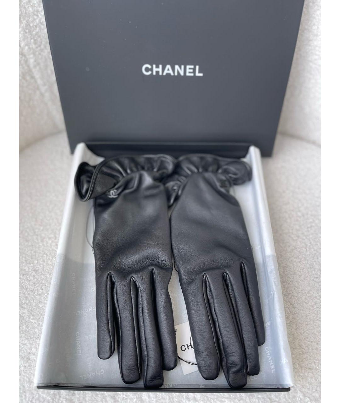 CHANEL Черные кожаные перчатки, фото 2