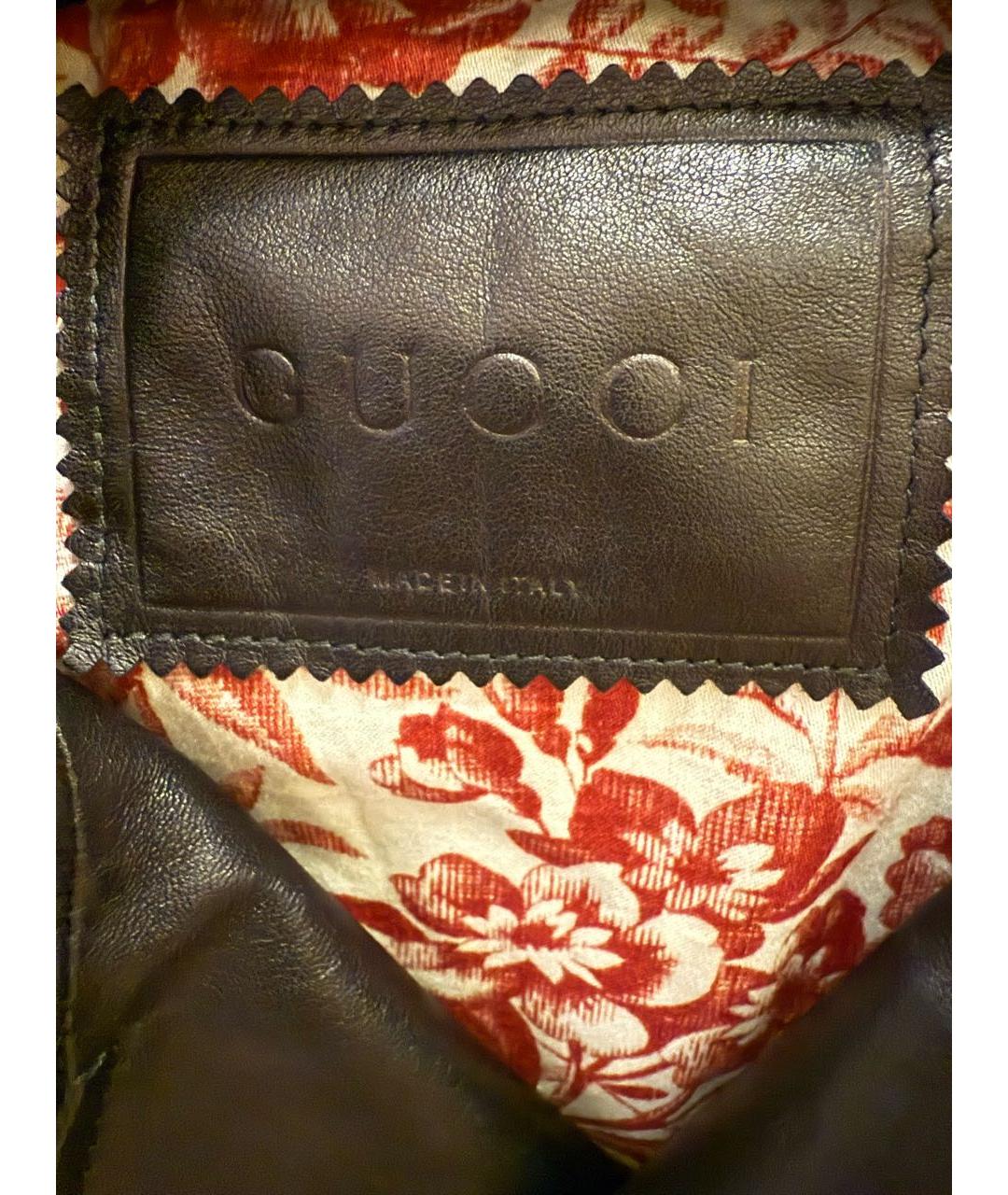 GUCCI Черная кожаная куртка, фото 3