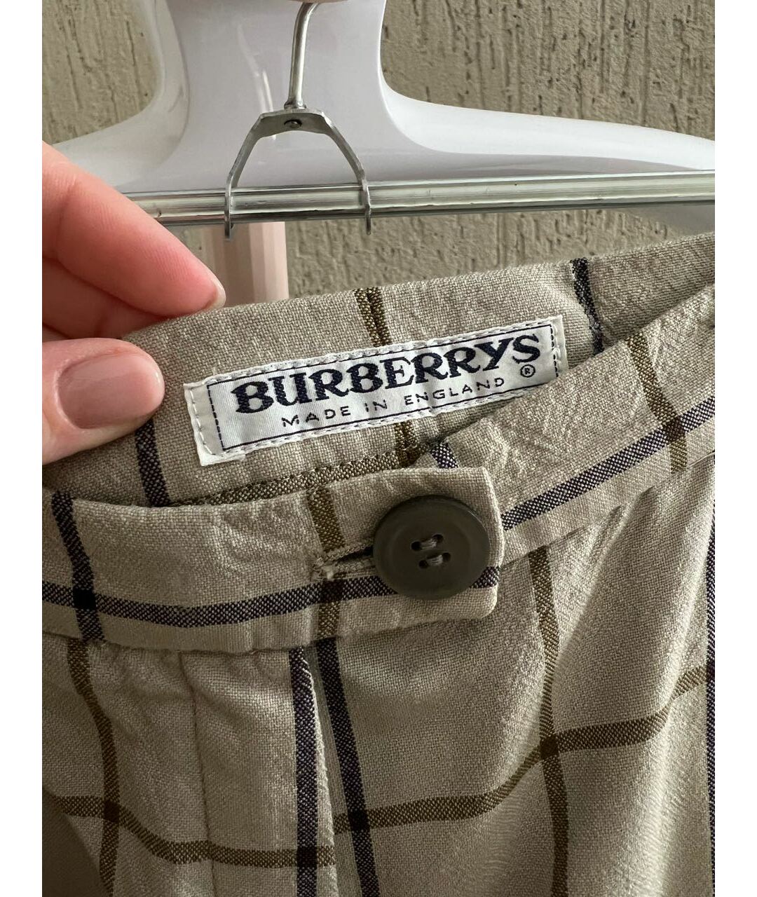 BURBERRY VINTAGE Бежевые шерстяные прямые брюки, фото 3