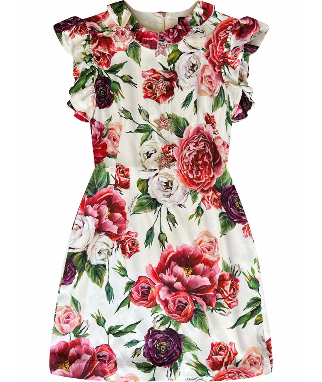 DOLCE&GABBANA Коралловое шелковое коктейльное платье, фото 1