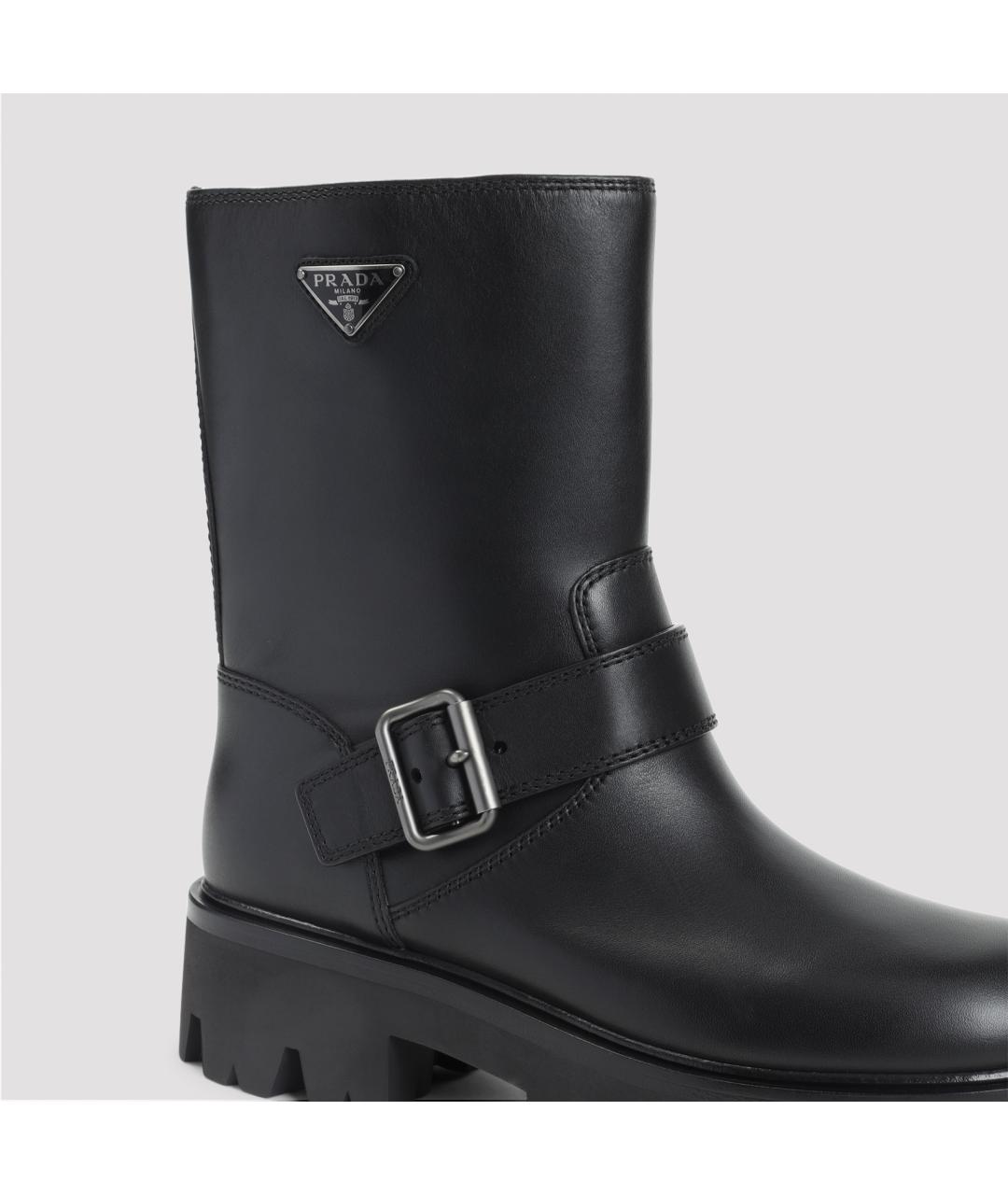 PRADA Черные кожаные ботинки, фото 6