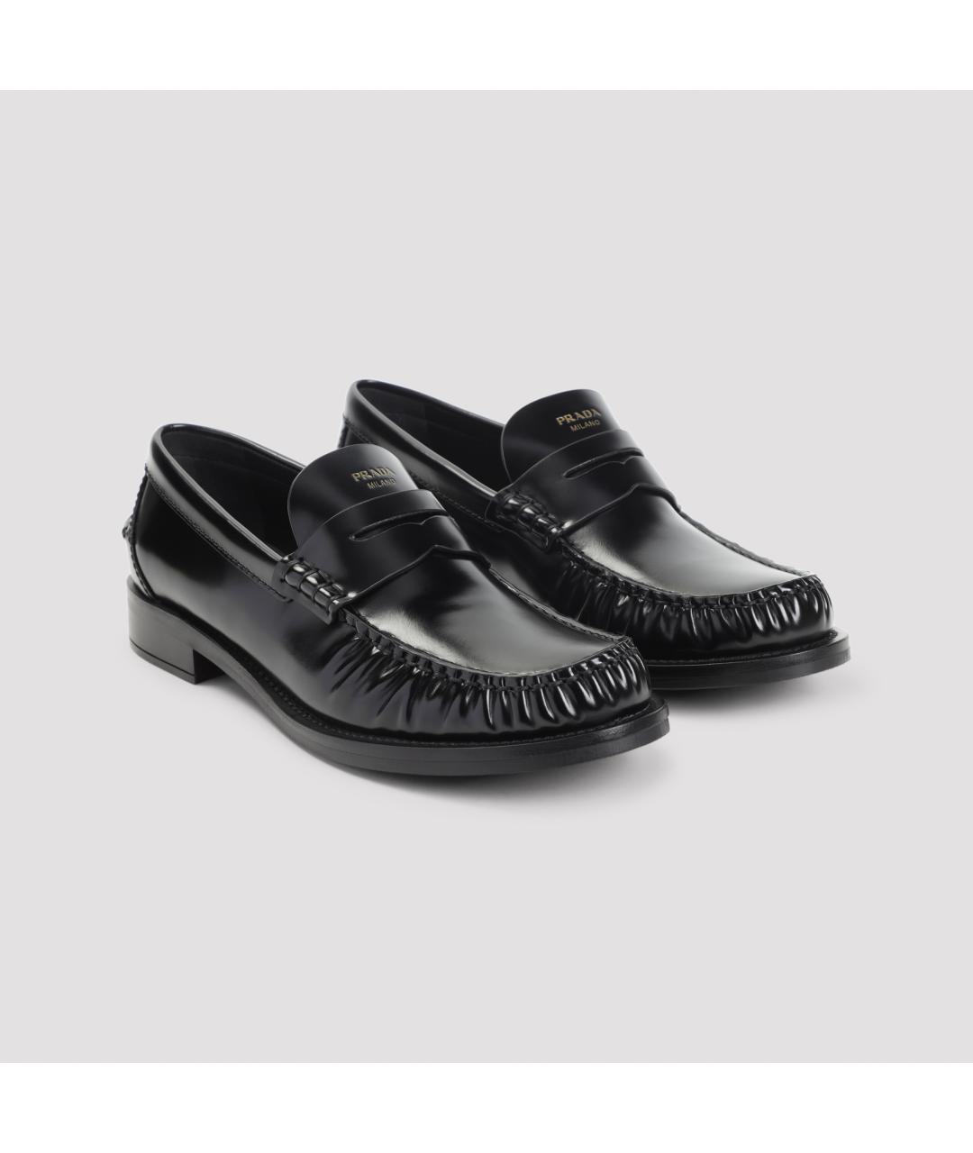 PRADA Черные кожаные лоферы, фото 5