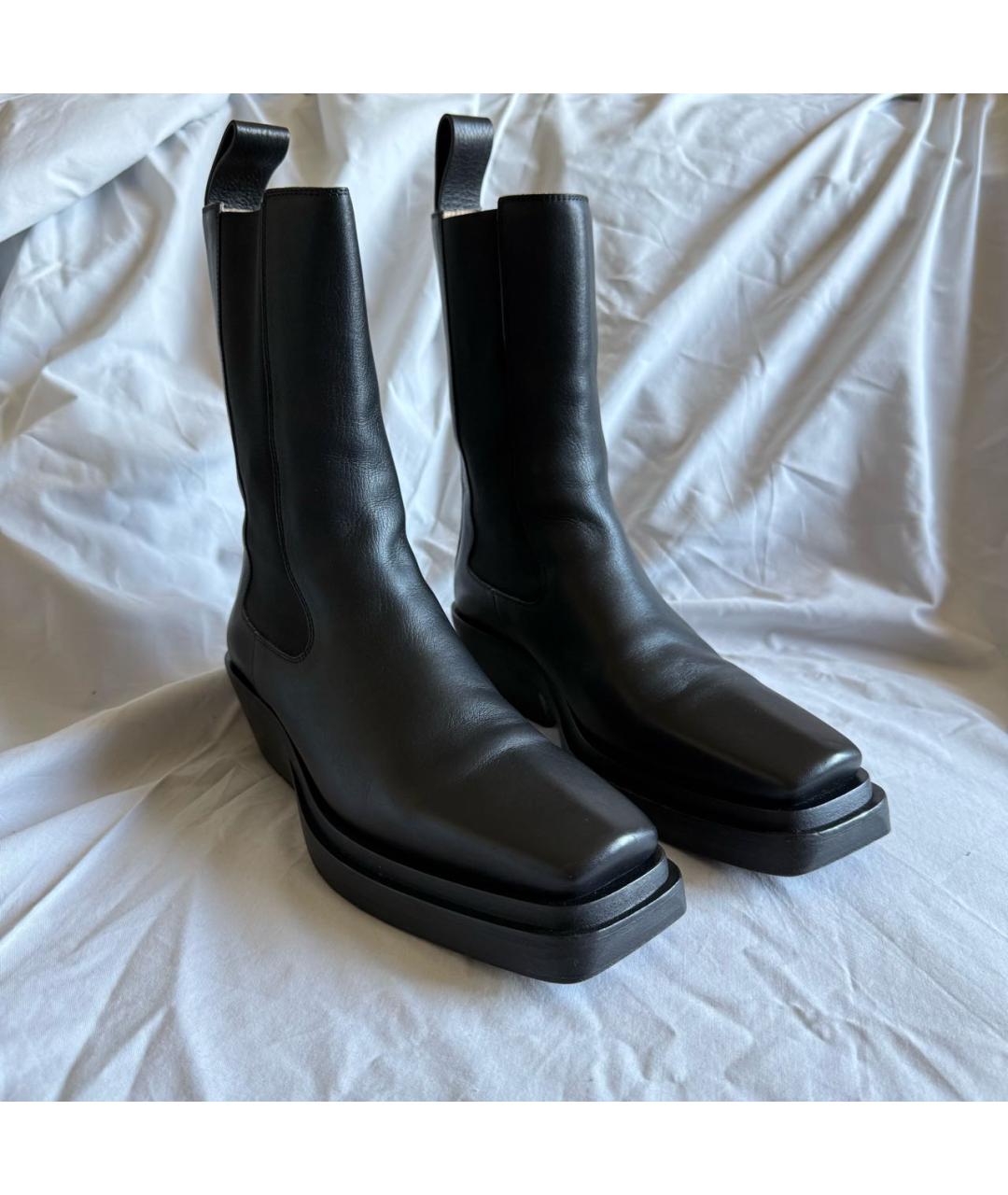 BOTTEGA VENETA Черные кожаные ботильоны, фото 7