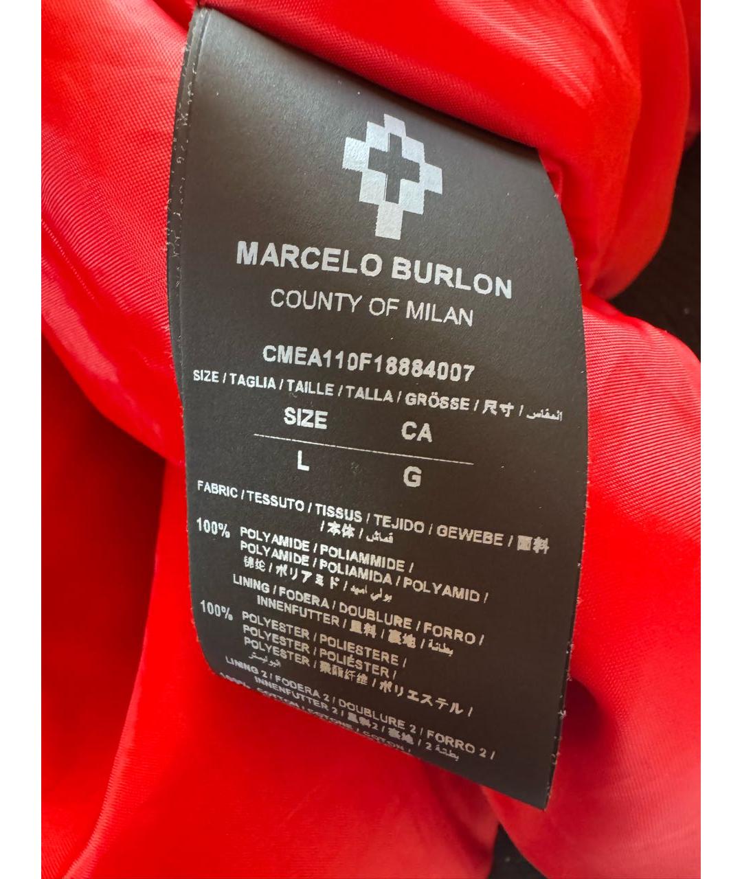 MARCELO BURLON Красная полиамидовая куртка, фото 3