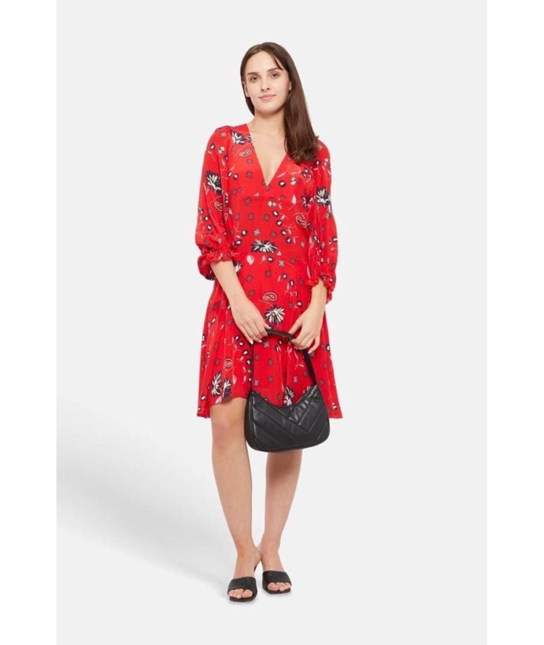 ZADIG & VOLTAIRE Красное хлопковое повседневное платье, фото 5